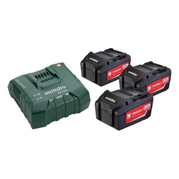 Metabo Accuset 18V 3X5,2A+Ascultra Doos
