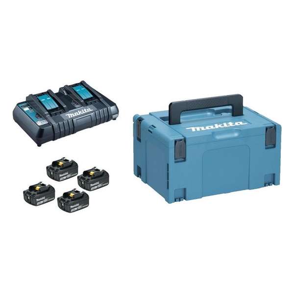 Makita 197720-6 18V Li-Ion accu starterset (4x 3.0Ah) + duolader in Mbox Makita 197720-6 18V Li-Ion accu starterset (4x 3.0Ah) + duolader in Mbox