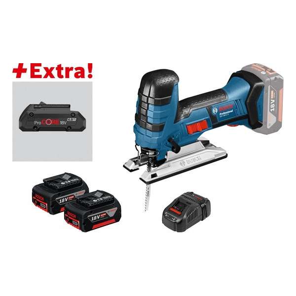 Bosch GST 18 V-LI S 18V Li-Ion Accu decoupeerzaag set (2x 5.0Ah & 1x 4.0Ah accu) in L-Boxx - T-greep - variabel Bosch GST 18 V-LI S 18V Li-Ion Accu decoupeerzaag set (2x 5.0Ah & 1x 4.0Ah accu) in L-Boxx - T-greep - variabel