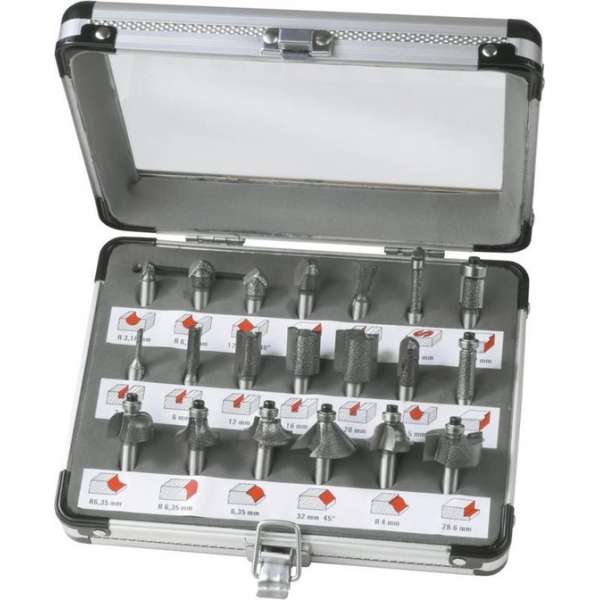 FERM Bovenfrezenset (20st.) - in aluminium koffer - PRA1008 FERM Bovenfrezenset (20st.) - in aluminium koffer - PRA1008