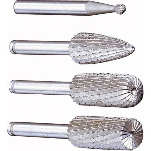 Westfalia Vijlenset HSS 4-delig. Voor frezen met een roterende frees. Westfalia Vijlenset HSS 4-delig. Voor frezen met een roterende frees.
