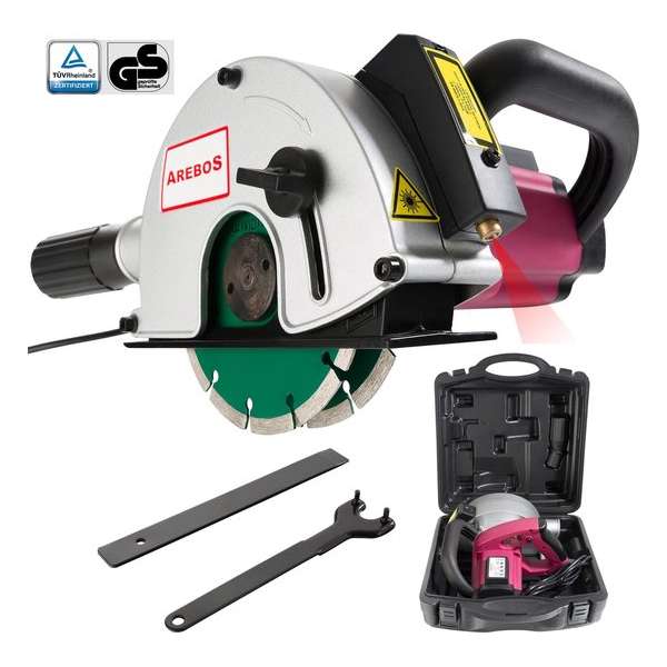AREBOS Professionele Sleuvenfreesmachine Freesmachine met Laseraanduiding AREBOS Professionele Sleuvenfreesmachine Freesmachine met Laseraanduiding