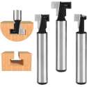 3-Delige Freesset T-Sleuffrees Frees Frees Schacht Router 8mm Bovenfrees Houtbewerkingsgereedschap