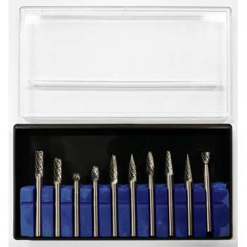 Set hoge kwaliteit frezen, wolfraamcarbide (10 stuks, 6.35 mm schacht)