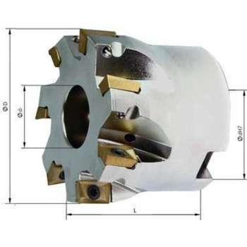 Hoekfrees zonder IK, 6 tanden, voor APKT10 D 40mm, 90°