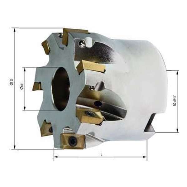 Hoekfrees zonder IK, 6 tanden, voor APKT10 D 40mm, 90° Hoekfrees zonder IK, 6 tanden, voor APKT10 D 40mm, 90°