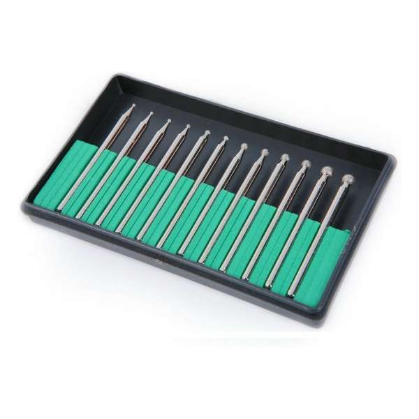 HBM 12 Delig Diamanten Stiftfrezenset Schacht 3.0 mm HBM 12 Delig Diamanten Stiftfrezenset Schacht 3.0 mm