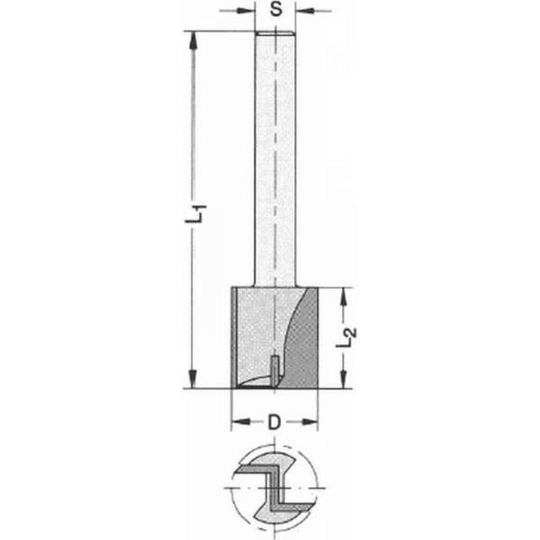JSO-TRASCO groeffrees 2mm - schacht 8mm JSO-TRASCO groeffrees 2mm - schacht 8mm