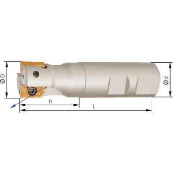 Schachtfrees Z2, met IK, voor APKT16 90°, D 25mm