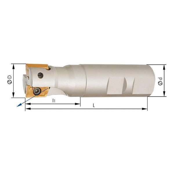 Schachtfrees Z2, met IK, voor APKT16 90°, D 25mm Schachtfrees Z2, met IK, voor APKT16 90°, D 25mm