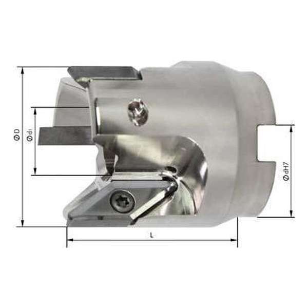 Opsteekfrees 90G für Alu, Z3 met IK D 63mm Opsteekfrees 90G für Alu, Z3 met IK D 63mm