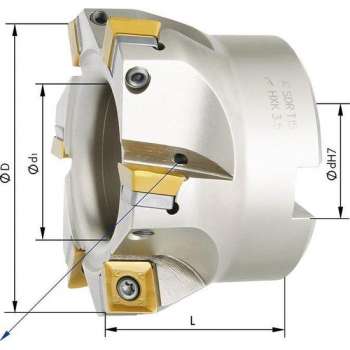 Hoekfrees met IK, 8 tanden, voor SDMT12 D 100mm, 90 °