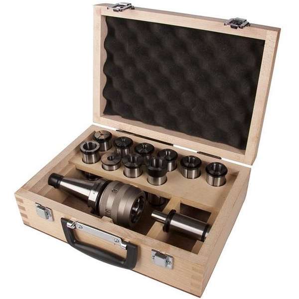Huvema Set met powerchuck en diverse accessoires PROMO SET DIN2080 40 PWC32-73 Huvema Set met powerchuck en diverse accessoires PROMO SET DIN2080 40 PWC32-73