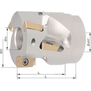 Mantelkopfrees, 90° met IKmet inwendige koeling Z 3 80mm