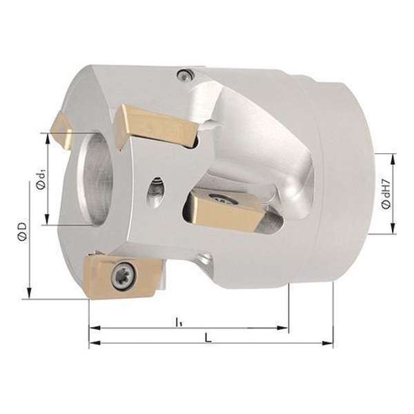 Mantelkopfrees, 90° met IKmet inwendige koeling Z 3 80mm Mantelkopfrees, 90° met IKmet inwendige koeling Z 3 80mm