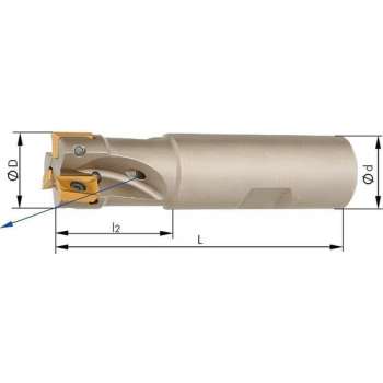 Schachtfrees Z2, met IK, voor APKT10Z2, met inwendige koeling, voor APKT10 90°, D 16mm