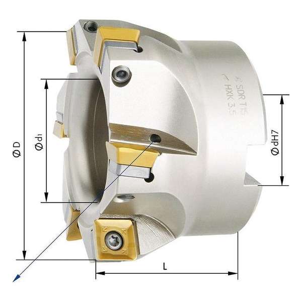 Hoekfrees met IK, 6 tanden, voor SDMT12 D 80mm, 90 ° Hoekfrees met IK, 6 tanden, voor SDMT12 D 80mm, 90 °