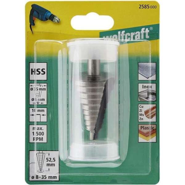 Wolfcraft 2585000 Trapboor - 10mm - 8-35mm Wolfcraft 2585000 Trapboor - 10mm - 8-35mm