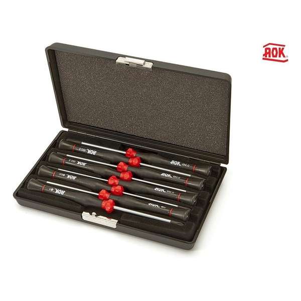 AOK 8 Delige Professionele Precisie Schroevendraaierset Philips - Plat AOK 8 Delige Professionele Precisie Schroevendraaierset Philips - Plat
