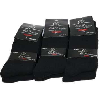 Socke/Sokken/Thermosokken Effen Zwart/Maat 39-42/Werksokken/1 Paar