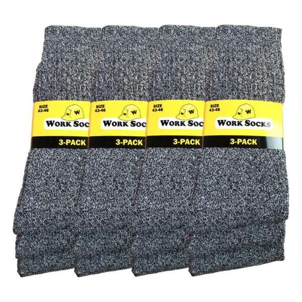 12 paar Bonanza werksokken - Basic - Grijs - Maat 43-46 12 paar Bonanza werksokken - Basic - Grijs - Maat 43-46