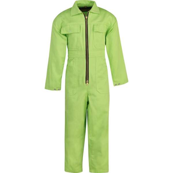 STØRVIK Kinderoverall 100% Katoen Unisex Limegroen - Maat 92 - NICKY STØRVIK Kinderoverall 100% Katoen Unisex Limegroen - Maat 92 - NICKY