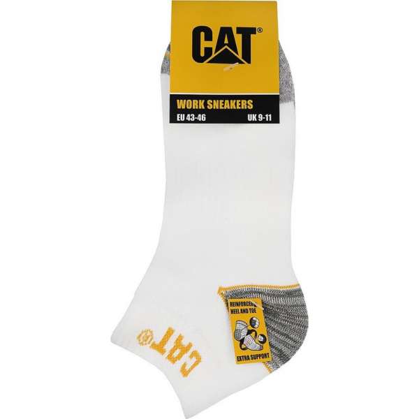CAT Enkelsokken Work Sneakers 3-paar Wit - 39-42 CAT Enkelsokken Work Sneakers 3-paar Wit - 39-42