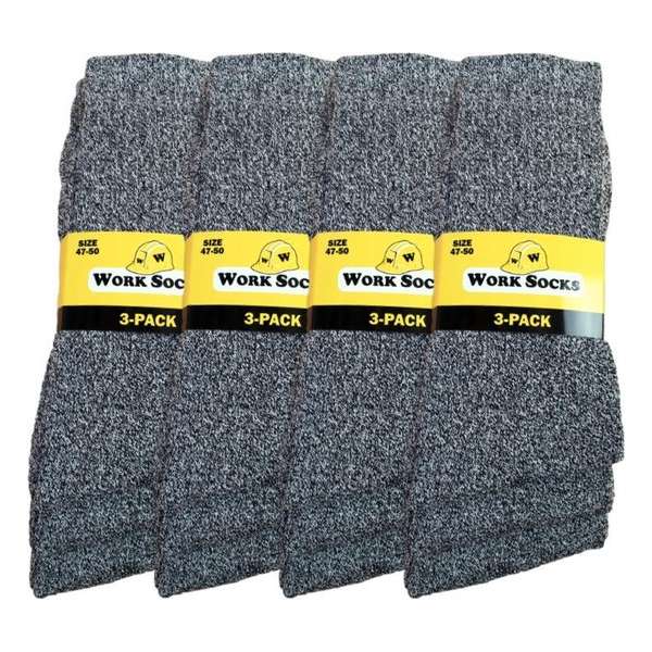 12 paar Bonanza werksokken - Basic - Grijs - Maat 47-50 12 paar Bonanza werksokken - Basic - Grijs - Maat 47-50