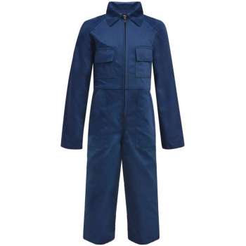 vidaXL Kinderoverall met mouwen maat 122/128 blauw