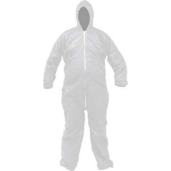 Wegwerp Overall non woven Wit XL Spatwaterdicht circa 170cm Non woven 40 gram/m²