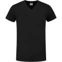 Tricorp T-shirt V-hals fitted - Casual - 101005 - Zwart - maat L
