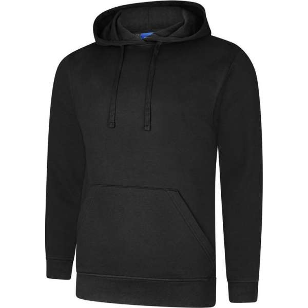 Uneek UC509 Deluxe Hooded Sweatshirt-Zwart-S Uneek UC509 Deluxe Hooded Sweatshirt-Zwart-S