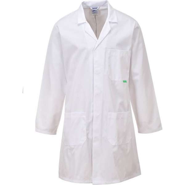 Portwest M852 - Anti-microbiële laboratoriumjas Wit Maat : M