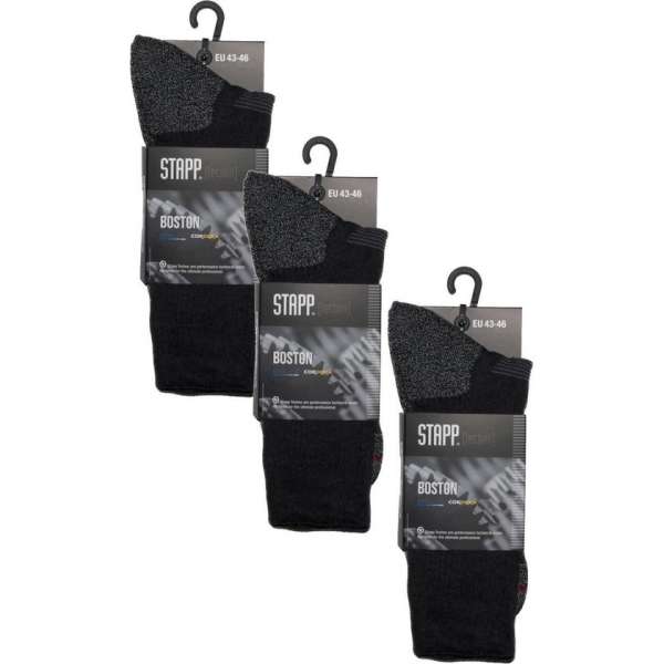 Stapp Unisex Coolmax Cordura Zwart - Sokken - 3 x 35-38 Stapp Unisex Coolmax Cordura Zwart - Sokken - 3 x 35-38
