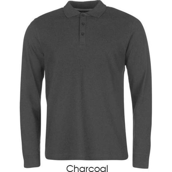 Pierre Cardin - Long sleeve, polo met lange mouwen - Charcoal / XXL Pierre Cardin - Long sleeve, polo met lange mouwen - Charcoal / XXL