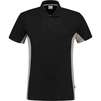Tricorp Poloshirt Bicolor Borstzak 202002 Zwart / Grijs - Maat XXL