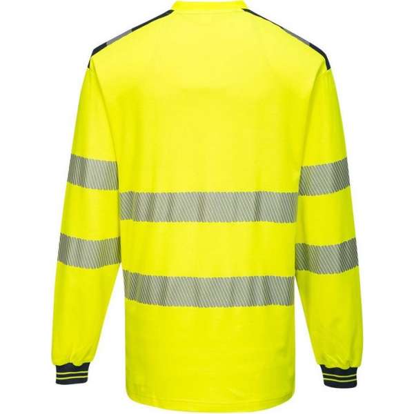 Portwest T185 - PW3 Hi-Vis T-shirt met lange mouw Geel/marine Maat: L Portwest T185 - PW3 Hi-Vis T-shirt met lange mouw Geel/marine Maat: L