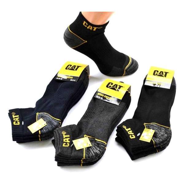 CAT Sneaker werksokken maat 43-46 - 3PACK - GRIJS CAT Sneaker werksokken maat 43-46 - 3PACK - GRIJS