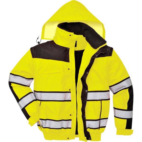 Portwest Hi-vis classic bomber jacket, Geel/Zwart, Maat XL Portwest Hi-vis classic bomber jacket, Geel/Zwart, Maat XL
