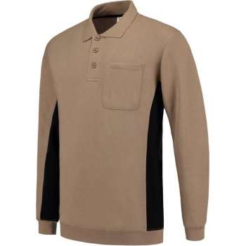 Tricorp polosweater Bi-Color - Workwear - 302001 - khaki-zwart - maat L
