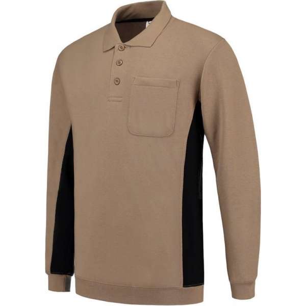 Tricorp polosweater Bi-Color - Workwear - 302001 - khaki-zwart - maat L Tricorp polosweater Bi-Color - Workwear - 302001 - khaki-zwart - maat L