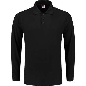 Tricorp Poloshirt lange mouw - Casual - 201009 - Zwart - maat XS