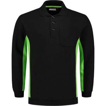 Tricorp Polosweater Bi-Color - Workwear - 302001 - Zwart-Limoengroen - maat S