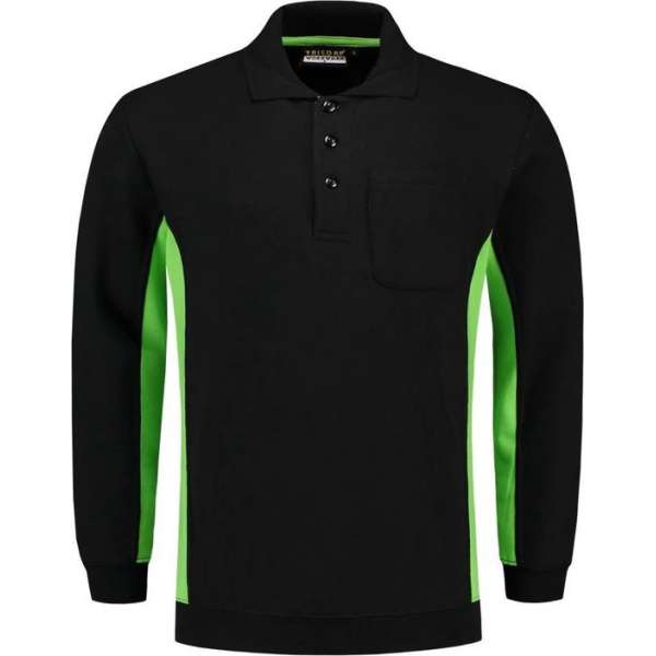 Tricorp Polosweater Bi-Color - Workwear - 302001 - Zwart-Limoengroen - maat S Tricorp Polosweater Bi-Color - Workwear - 302001 - Zwart-Limoengroen - maat S