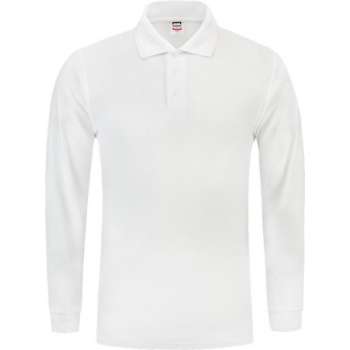 Tricorp Poloshirt lange mouw - Casual - 201009 - Wit - maat XXL