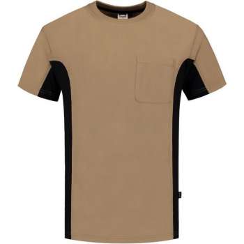 Tricorp t-shirt bi-color - Workwear - 102002 - khaki-zwart - maat 5XL
