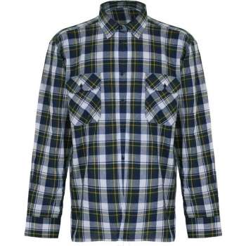 STØRVIK Houthakkersblouse lange mouw Heren D7 Donkerblauw Geel - Maat XL (54) - Egersund