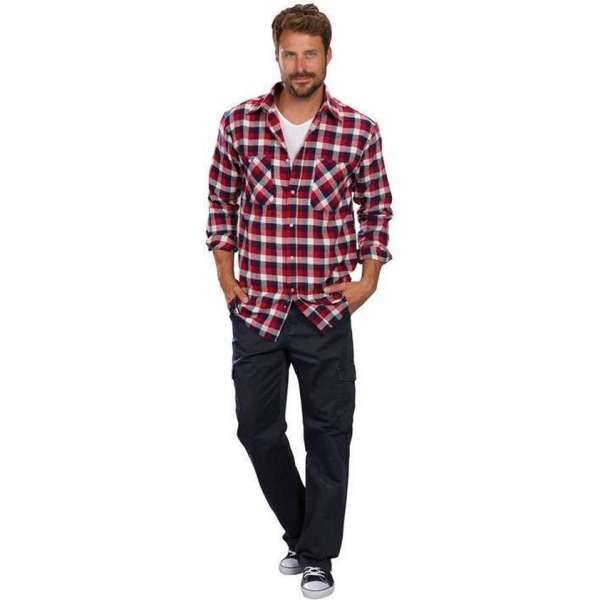 Craftland Flannelshirt, rood/zwart/wit geruit, maat 2XL Craftland Flannelshirt, rood/zwart/wit geruit, maat 2XL