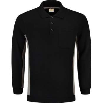 Tricorp Polo Sweater Bicolor Borstzak 302001 Zwart / Grijs  - Maat M