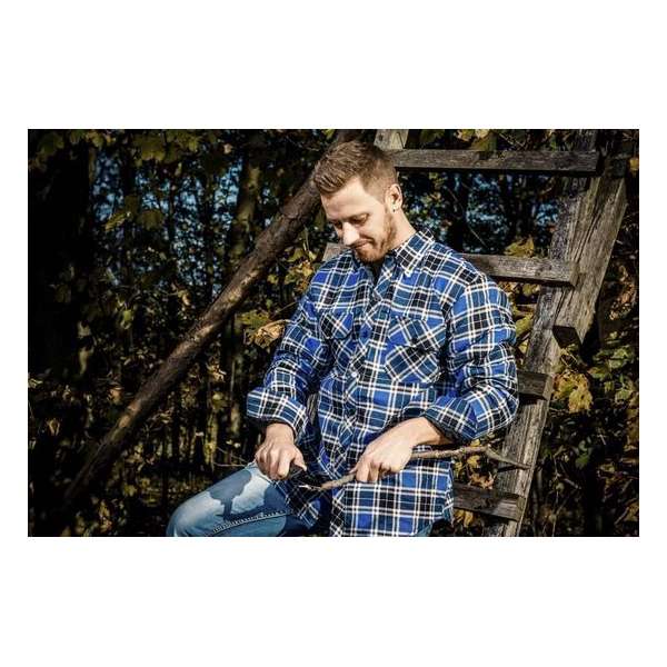Houthakkershirt, blauw geruit, maat M Houthakkershirt, blauw geruit, maat M
